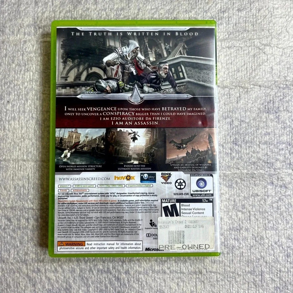 Asassains Creed II for Xbox 360